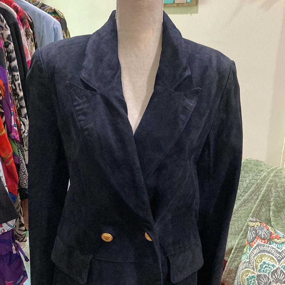 Navy Blue Suede Leather - Picture 3 of 17